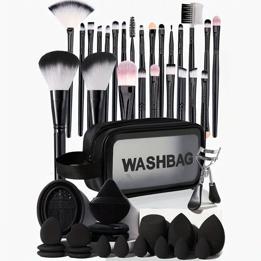 Complete Nylon Bristle Makeup Brush Set